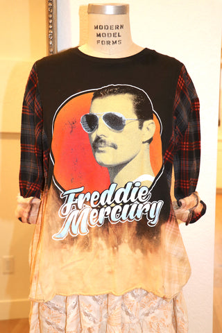 Vintage Freddie Mercury Flannel/Tee Pullover