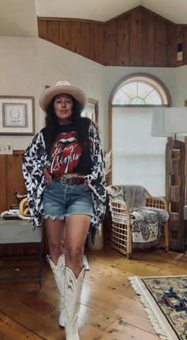 Vintage Stones  Graphic Kimono Tee