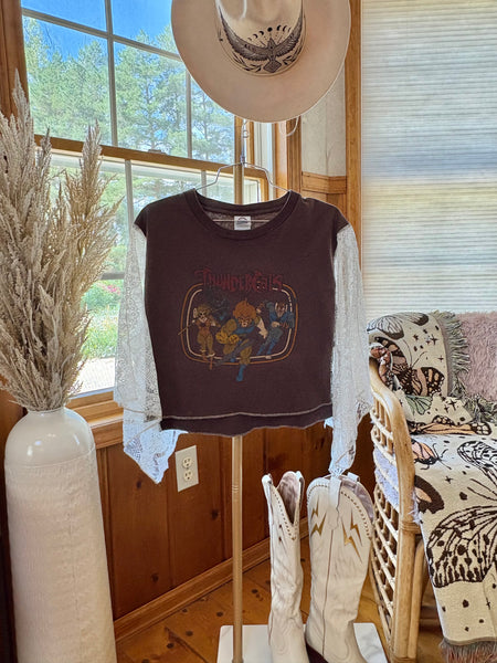 Vintage Thunder Cats- Lace Graphic Kimono Tee