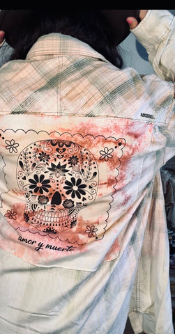 Vintage Sugar Skull Distressed Wash Shirt-XL