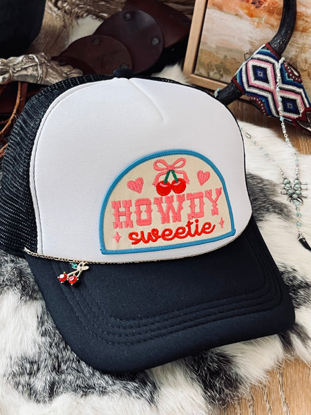 Howdy Sweetie Trucker Hat- Black