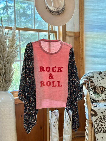 Vintage  Rock N Roll  Graphic Kimono Tee