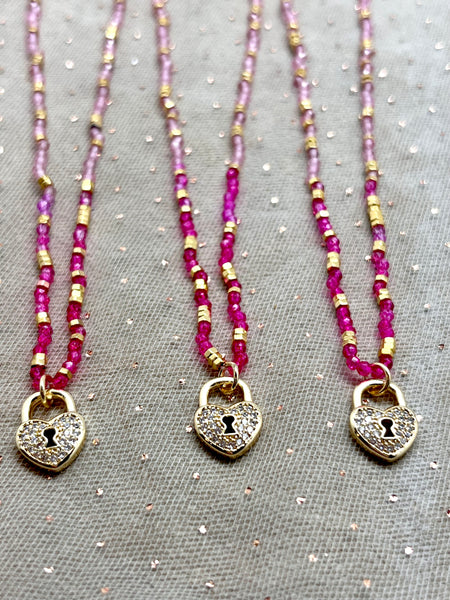 Fall in Love Lock Necklace