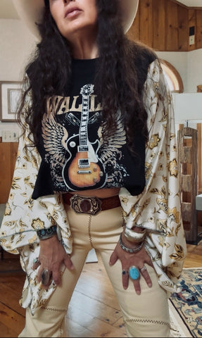 Vintage Wallen  Graphic Kimono Tee
