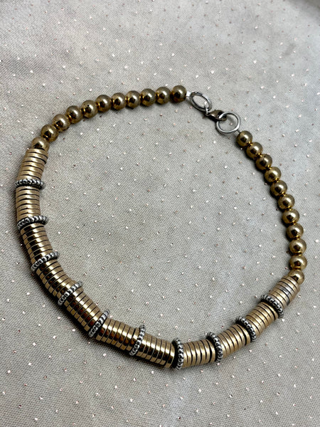 Gold Heishi Bead Collar