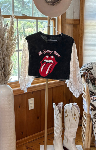 Vintage Stones- Lace Graphic Kimono Tee