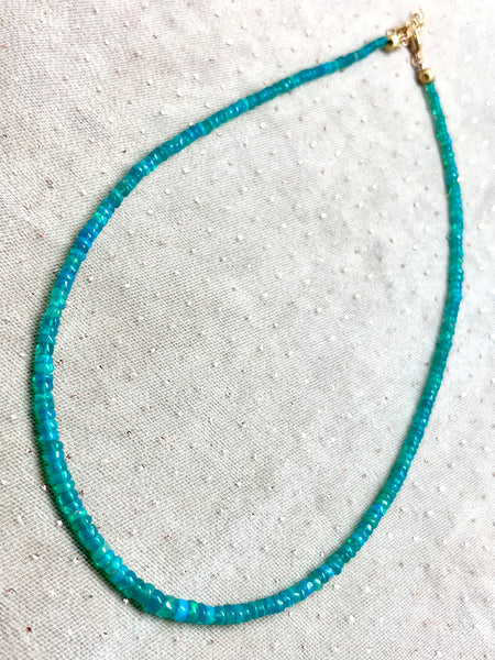 Opal Stone Necklace- Ocean
