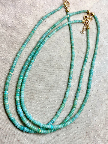 Opal Stone Necklace- Aqua