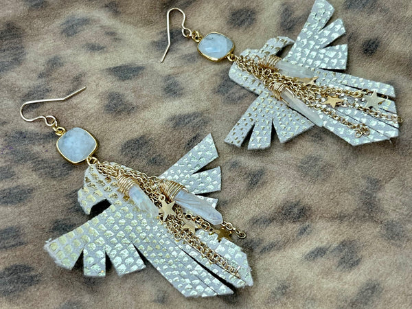 Thunderbird Storm Earrings-Gold