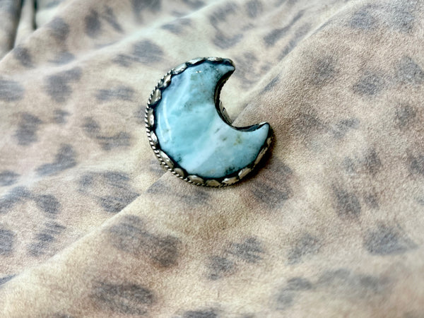 Antiqued Moon Ring