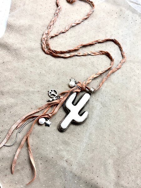 Cactus Pendant Braid - Bone