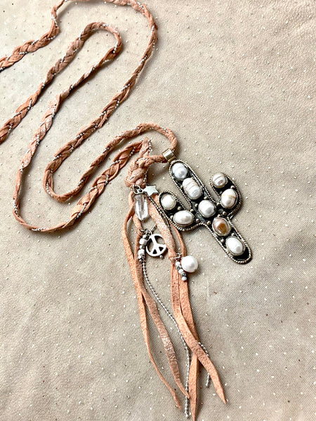 Cactus Pendant Braid - Pearl