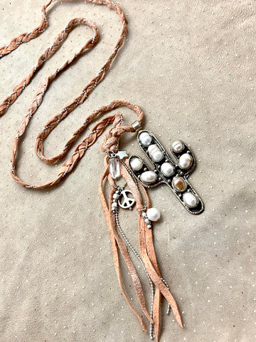 Cactus Pendant Braid - Pearl
