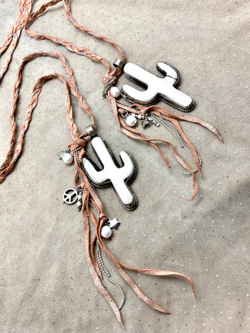 Cactus Pendant Braid - Bone