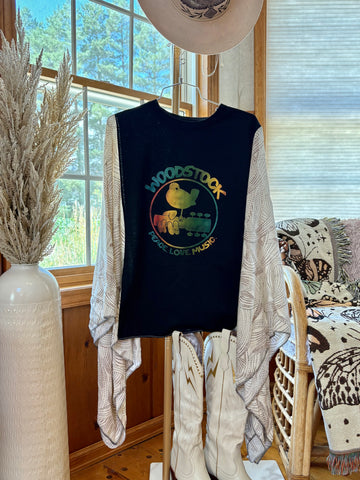 Vintage Woodstock Graphic Kimono Tee