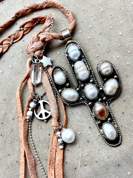 Cactus Pendant Braid - Pearl