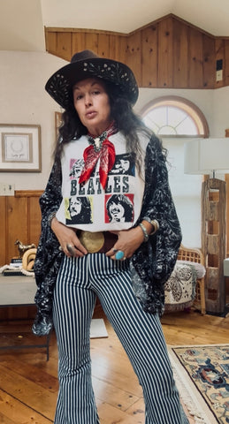 Vintage Beetles Graphic Kimono Tee