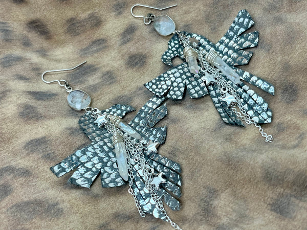 Thunderbird Storm Earrings-Silver