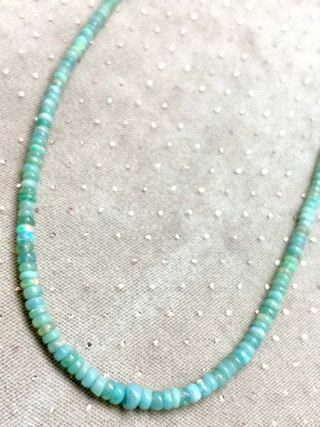 Opal Stone Necklace- Aqua