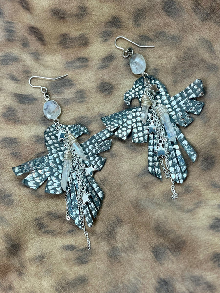 Thunderbird Storm Earrings-Silver