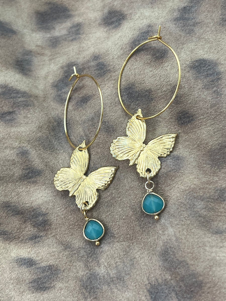 Butterfly Rain Drops Hoops