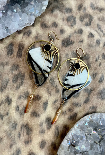 Butterfly Eclipse Earrings-(Tiger Swallowtail)