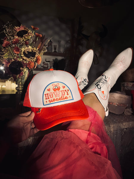 Howdy Sweetie Trucker Hat- Red