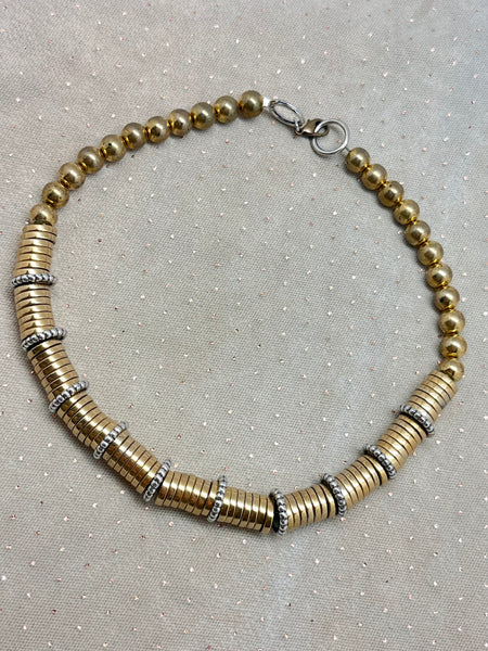 Gold Heishi Bead Collar