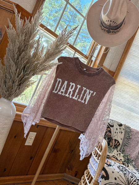 Vintage  Darlin- Lace Graphic Kimono Tee