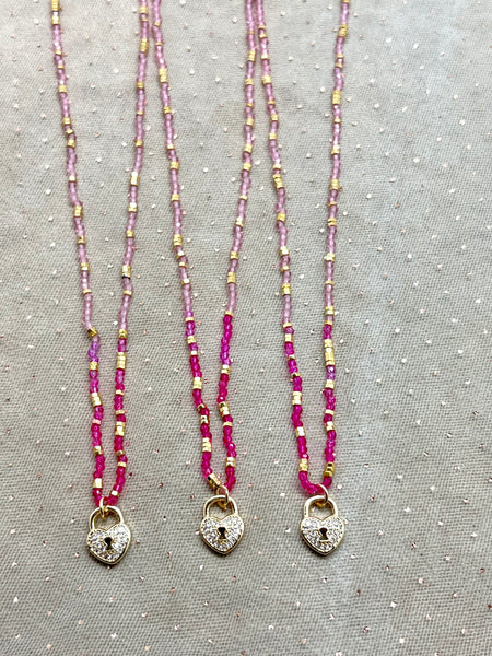 Fall in Love Lock Necklace