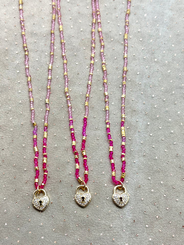 Fall in Love Lock Necklace