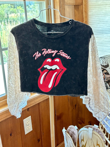 Vintage Stones- Lace Graphic Kimono Tee