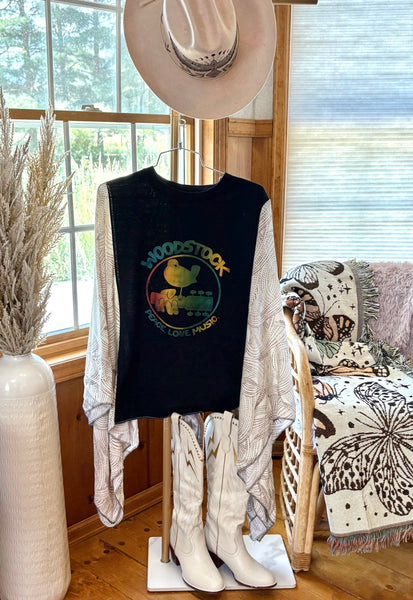 Vintage Woodstock Graphic Kimono Tee