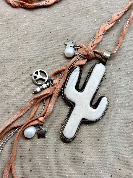 Cactus Pendant Braid - Bone