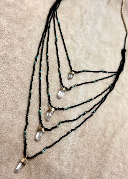 Crystal Herringbone Necklace