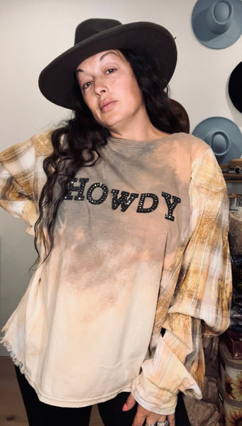 Howdy Flannel/Tee Pullover- Applique