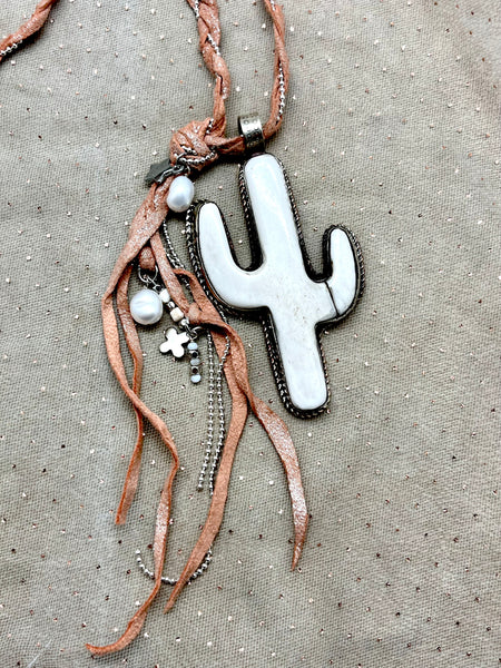 Cactus Pendant Braid - Bone