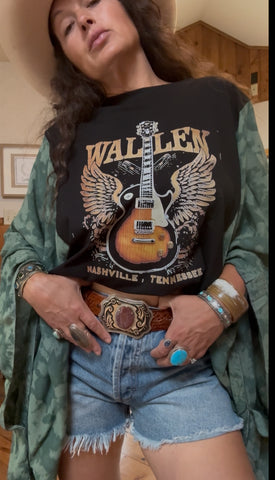 Vintage  Wallen-camo Graphic Kimono Tee
