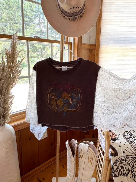 Vintage Thunder Cats- Lace Graphic Kimono Tee