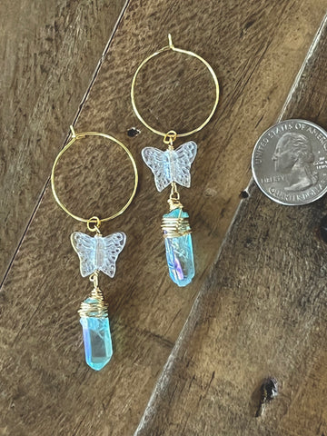 butterfly crystal earrings