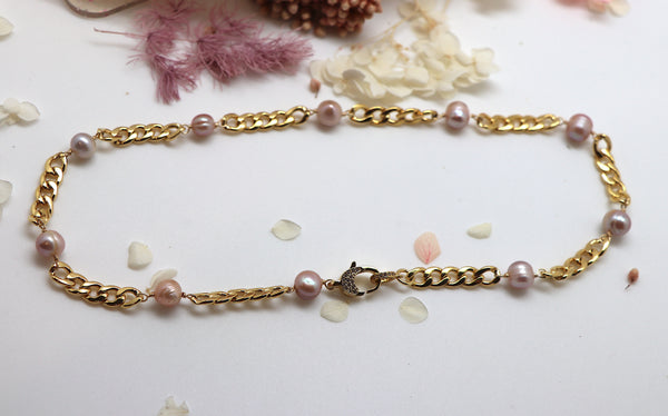 Dusty Rose Pearl Choker