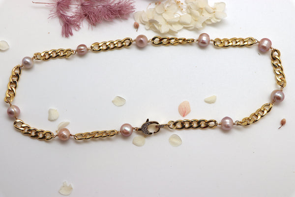 Dusty Rose Pearl Choker
