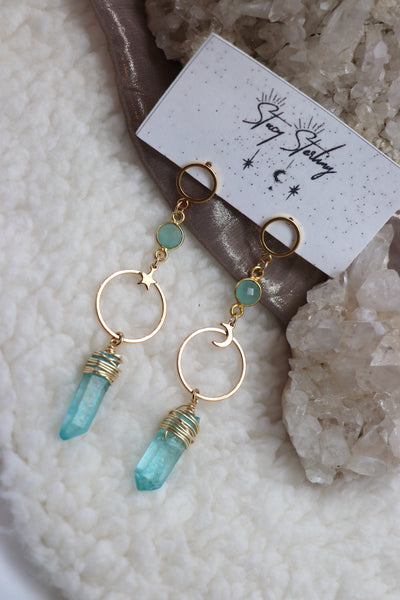 Moon Water Hoops Earrings