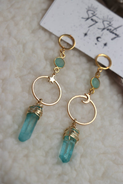 Moon Water Hoops Earrings