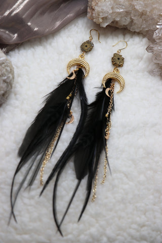 Intuitive Voyage Earrings- Black/ Gold