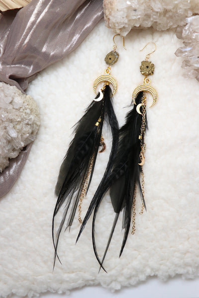Intuitive Voyage Earrings- Black/ Gold