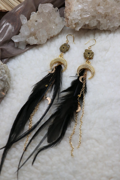 Intuitive Voyage Earrings- Black/ Gold