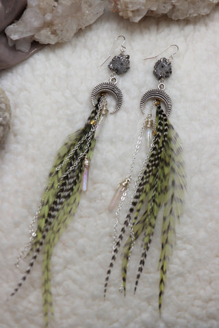 Intuitive Voyage Earrings- Silver/ Olive