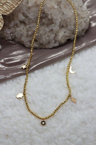 Charmed Stones Necklace-gold