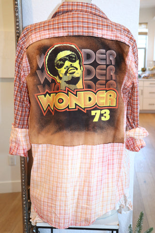 Vintage Stevie Wonder Distressed Wash Shirt- Medium